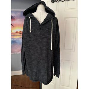 Men's Alpha Beta Button Neck Hoodie Size LARGE